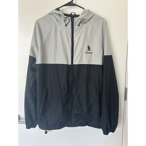 Walt Disney World Unisex Gray & Black Hooded Rain Jacket Size Medium